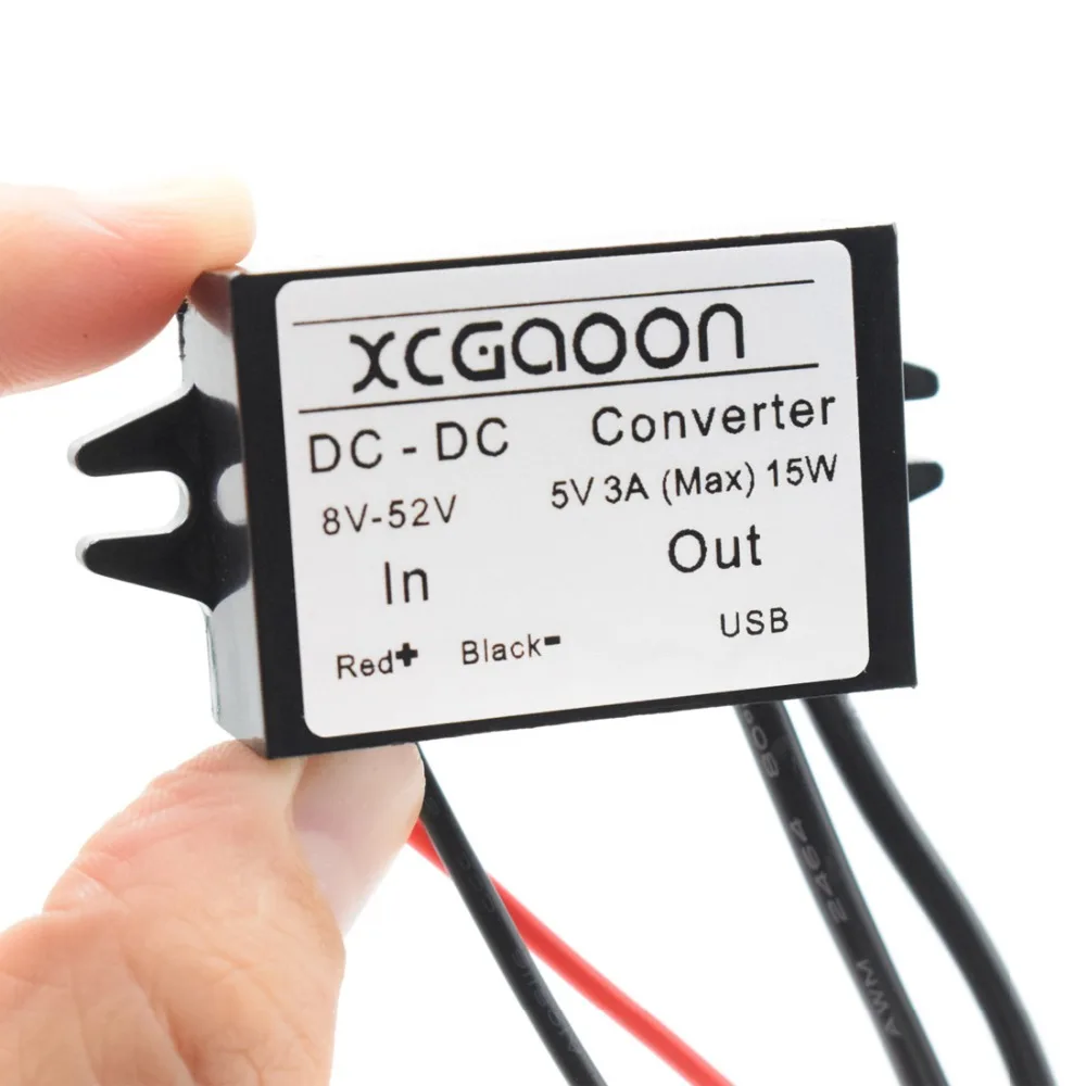 XCGaoon двойной 2 USB DC автомобильный модуль преобразователя кабель вход 12V 24V 48V (8V 5V) к
