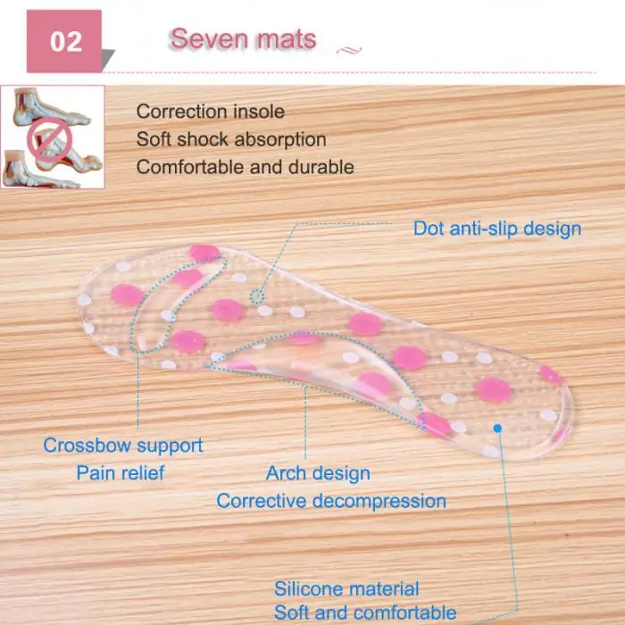 6 шт. силиконовые стельки массажные вставки для обуви удобные прочные амортизационные YS-BUY