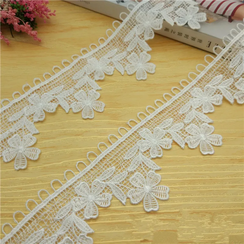 

5.2cm wide high quality polyester filament water soluble embroidery lace children's clothing home textile decorative accessories