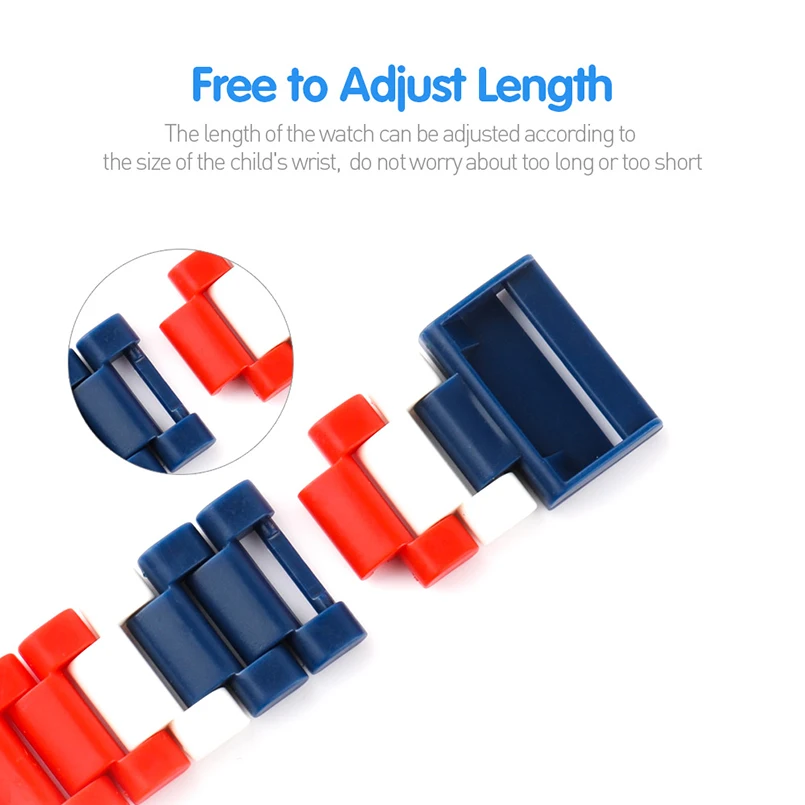 Tumama Blocks Self-Locking Bricks Watch Building Block ABS DIY Practical Anime Toy For Children Free To Adjust Length Kids Watch