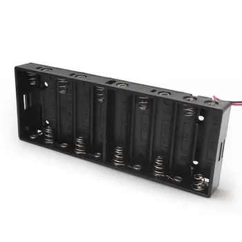 

10PCS/lot Battery Plastic Housing 10*AA Body Power Bank DIY Side By Side Plastic Transparent Box With Wire For AA Battery