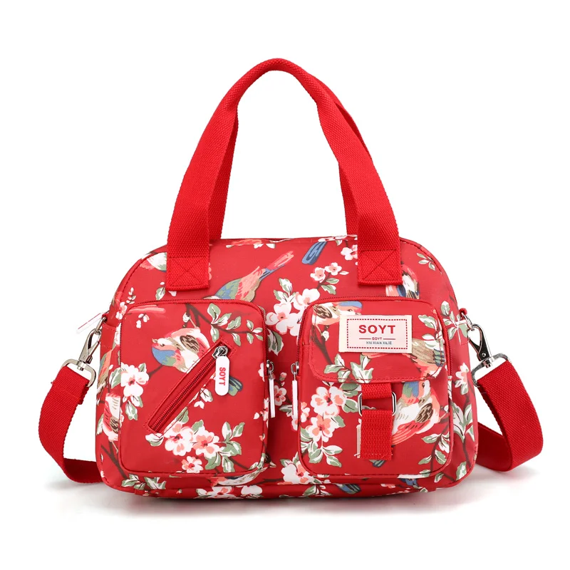 SOYT Новинка 8 цветов модная женская сумка с цветочным принтом Водонепроницаемая нейлоновая женская сумка-мессенджер сумка-тоут Bolsas брендовые сумки на плечо