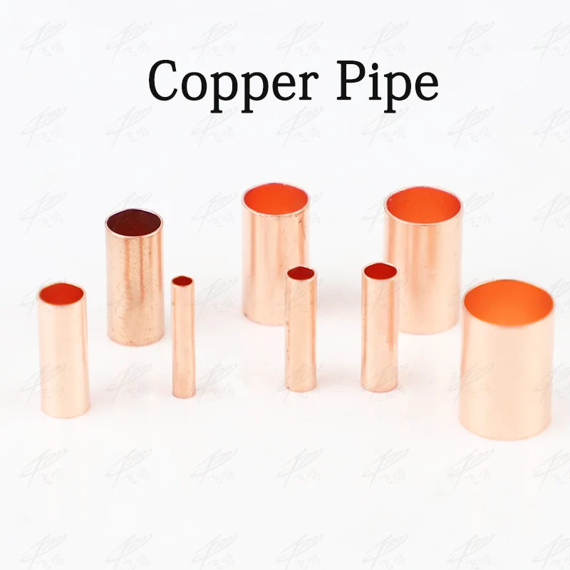 100PCS Copper connecting pipe wire joint small copper tube intermediate joint direct connection pressure pipe cold pressed