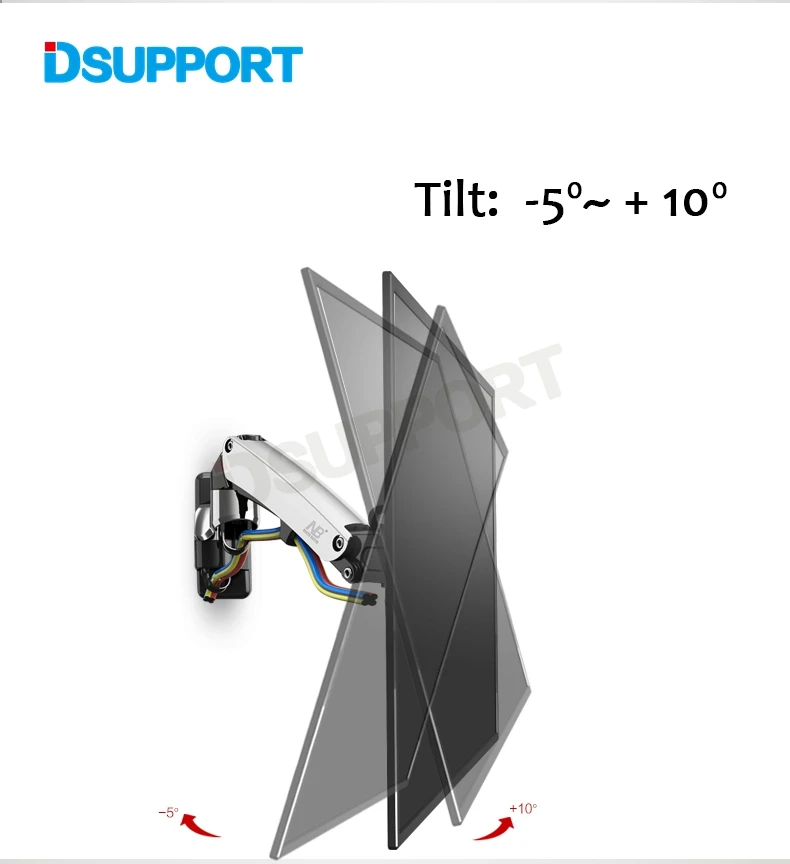 NB F300 газовая пружина 30-40 дюймов светодиодный настенный держатель для монитора для телевизора эргономичное крепление Макс. VESA 200*200 мм загрузка 5~ 10 кг черный