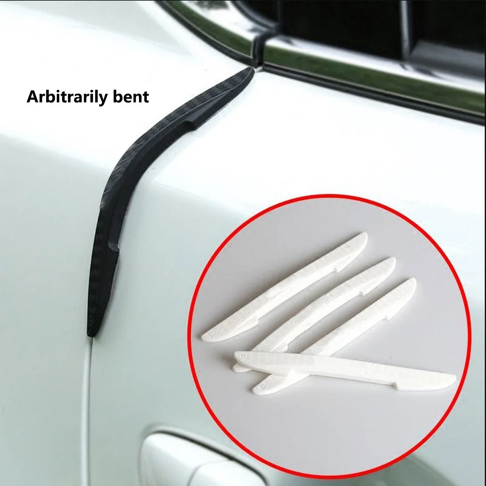 

4 Pcs Car Door Edge Anti-collision Strip View Mirror Anti-scratch Strip Car Scratch Rubber Protection Strip Handle 3D Sticker