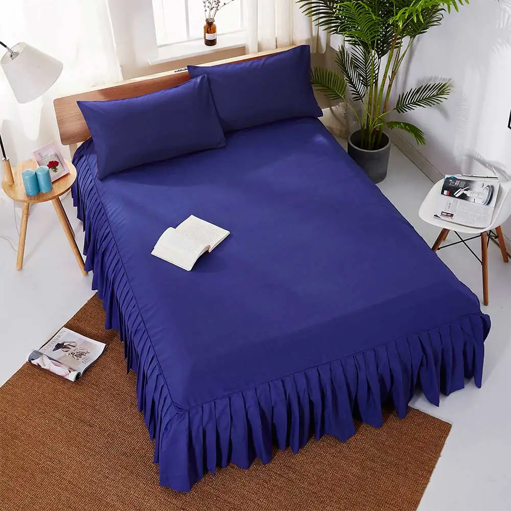 

Hotel Home Polyester Bed Covers Emf Protection 2 Size Coverlets Ruffle Pastoral Style Linen Duvet Cover Fit Bedspread