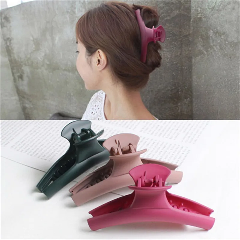 

2019 Women Girl Big Size Solid Acrylic Hair Clips Hair Claw Clamps Hair Crab Headwear Hair Pins Hairstyle Accessories Tool ER492
