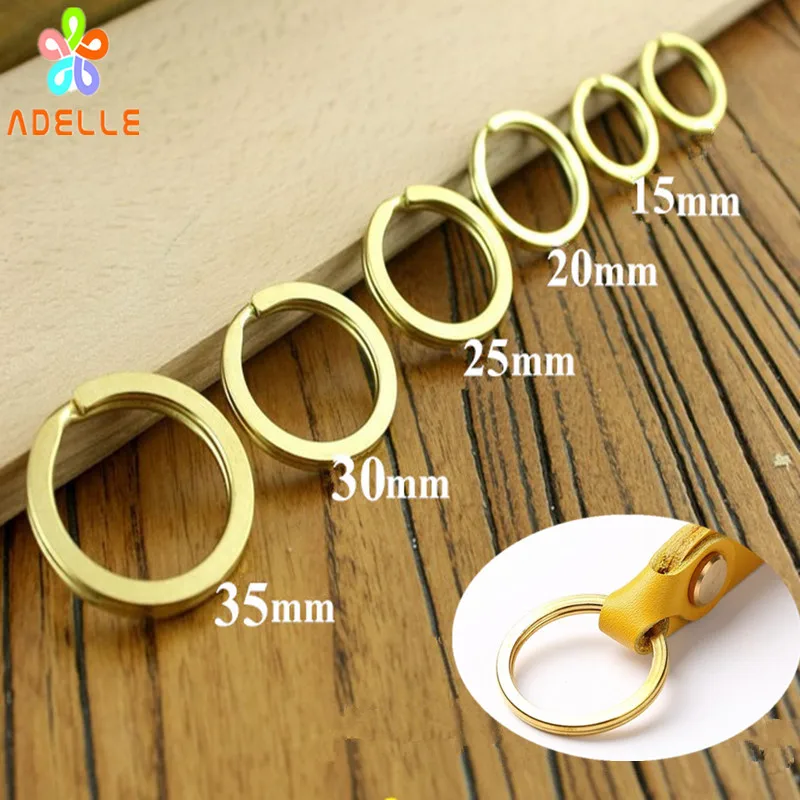100 Solid Brass flat Split Rings 15/20/25/30/35mm Keyrings connector