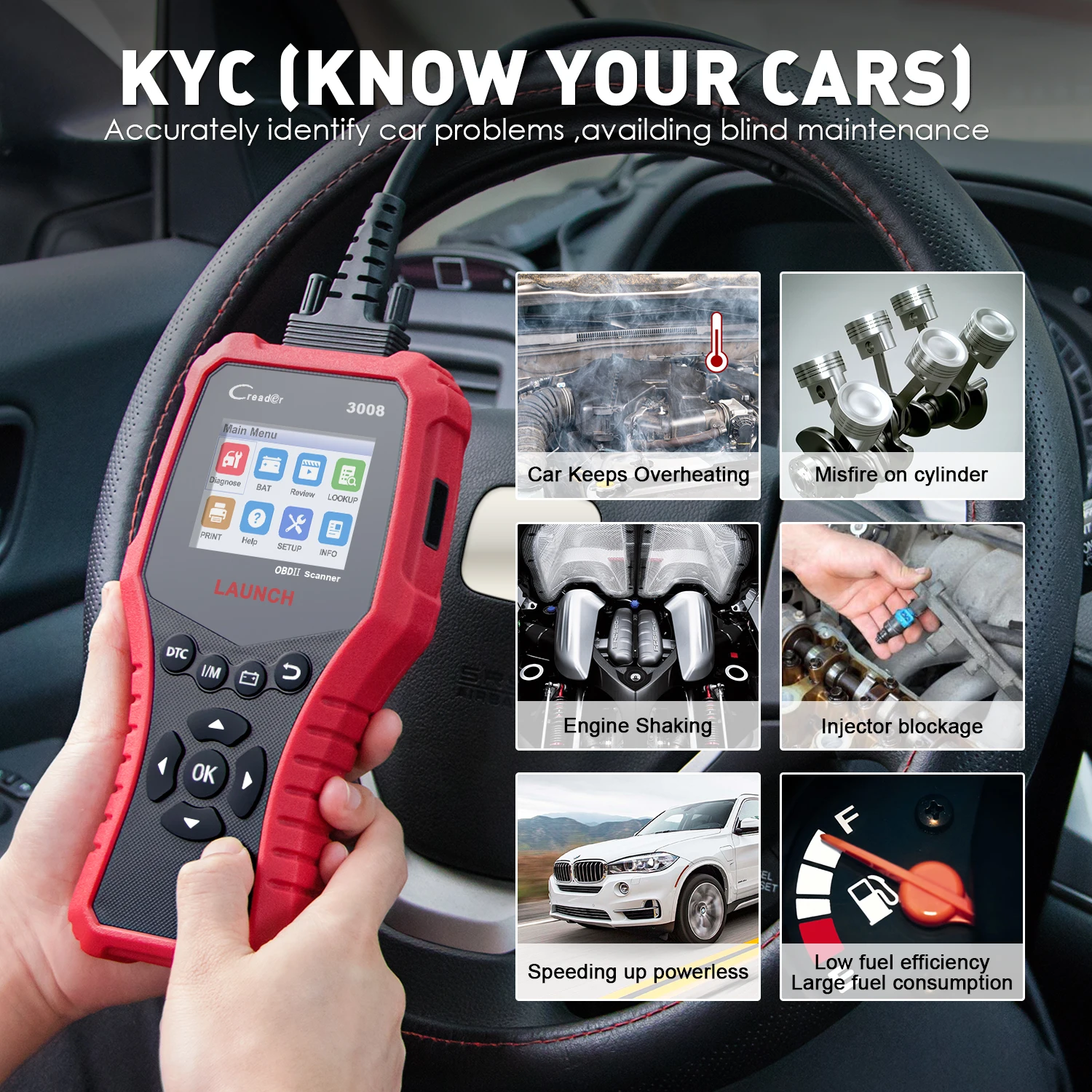 LAUNCH CR3008 OBD2 автоматический сканер X431 Creader 3008 OBDII считыватель кодов двигателя PK AD410