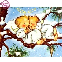 Полный квадратный алмаз 5D DIY Алмазная картина фото на заказ "Ангел ребенок" 3D Вышивка крестом, мозаичный Декор