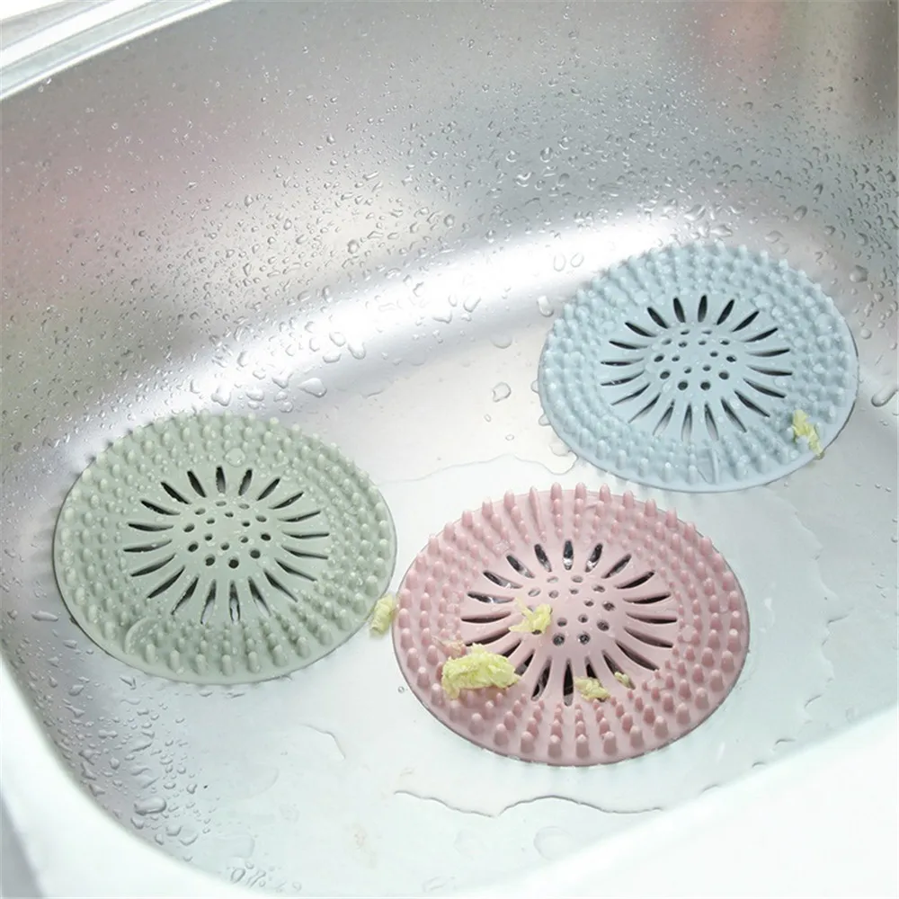 

13CM Shower Drain Covers Plastic Bathroom Hair Catcher Stopper Kitchen Sink Rubber Strainer Hollow Out Filter Removable sale W3