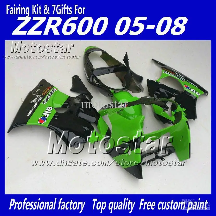 

Glossy black dark green fairing kit ak98 for kawasaki 2005 2006 2007 2008 ZZR600 05-08 ZZR 600 2005-2008 05 06 07 08 full set fa