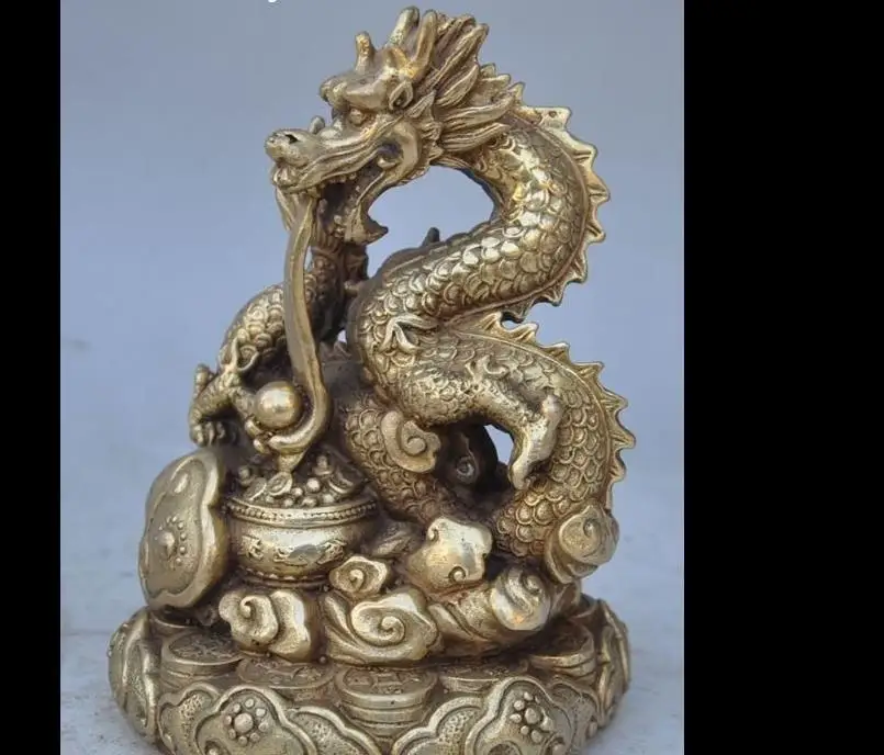 

671115596+++china brass fengshui zodiac dragon beast Cornucopia yuanbao wealth lucky statue
