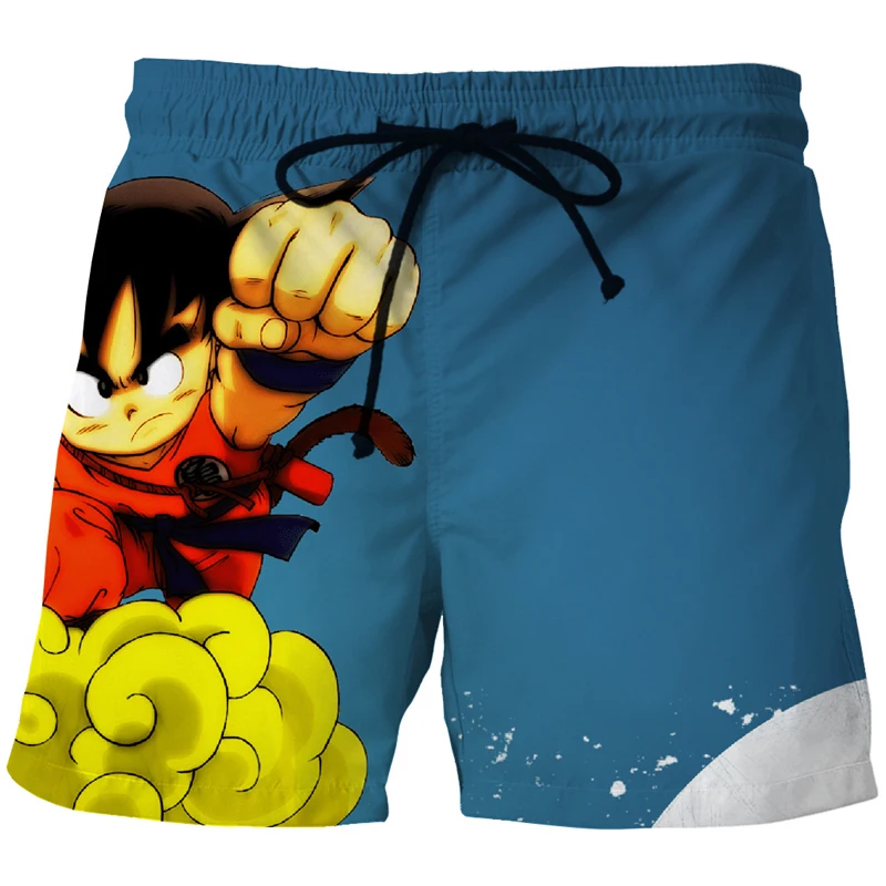 Anime Gragon Ball 3D Board Shorts Men Kid Goku Missing 3D Printed Janpanese Carton Cute Goku Casual Cotton Shorts Hoome Swimming