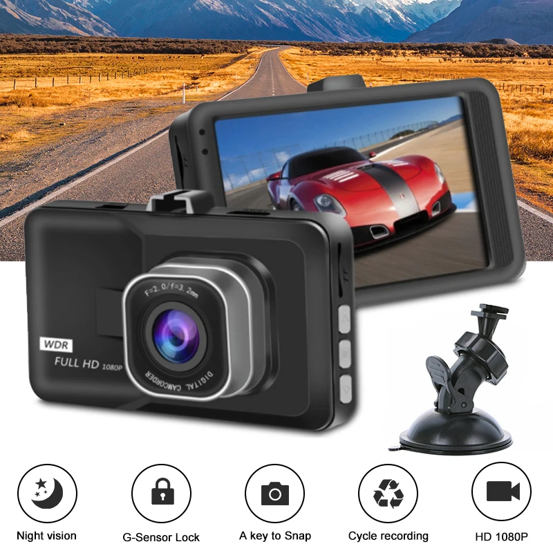 

2.6 inch Car DVR Recorder G-sensor 1080P Full HD 170° Wide Angle Camera With Bracket Audio & Motion Detection Car DVR Recorder
