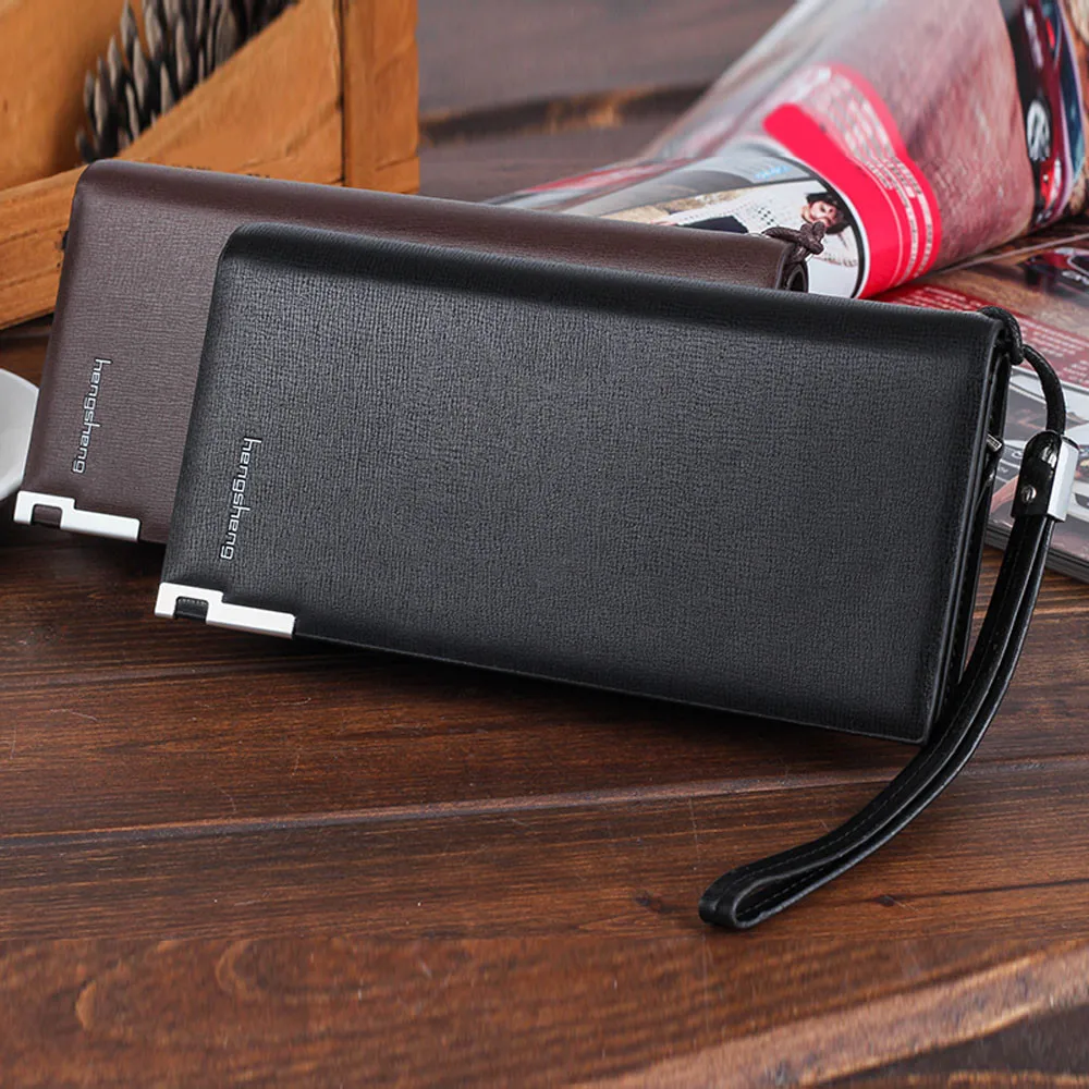 

Men Long Bifold Business Leather Wallet Money credit Card Holder Coin Bag Purse porte carte bancaire e0117