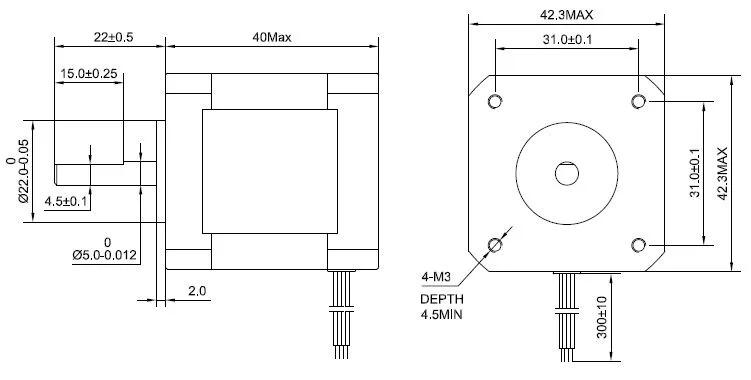0,9 градусов Nema17(Национальная ассоциация владельцев электротехнических предприятий) шаговый двигатель 42 двигатель 36Ncm 0.9A 42*40 мм 4-привести набор «сделай сам» для 3D-принтеры/ЧПУ робот