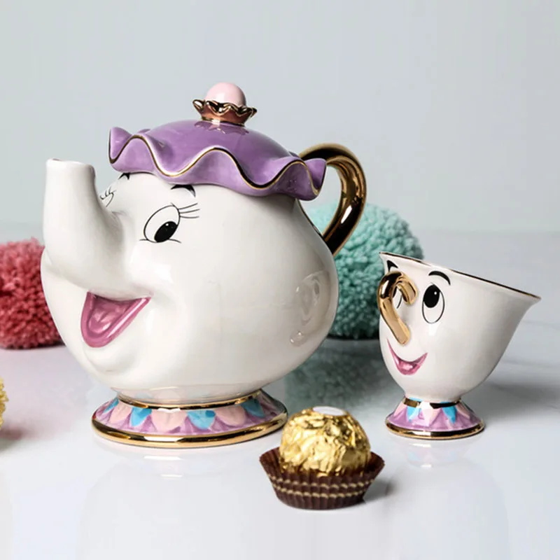 Мультяшный чайник "Красавица и Чудовище" Mark Lady Potts Chip, Набор чашек для друзей, креативные рождественские подарки, быстрая
