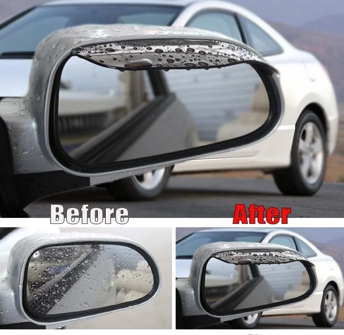 2pcs Universal Car Styling Rearview Mirror Rain Board Shade Mirror Sticker Rainproof Blades Sun Visor Side Mirror Accessories