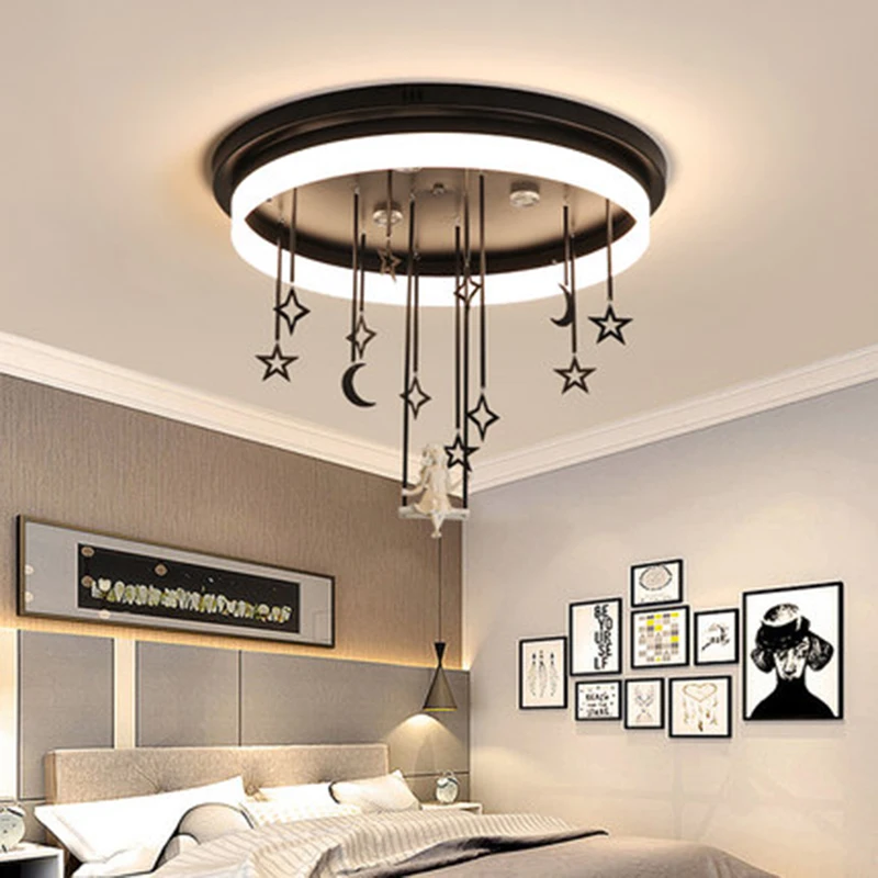 

Chandeliers lights for bedroom living dining room decorative night bar black simple design overhead Modern led chandelier lamp