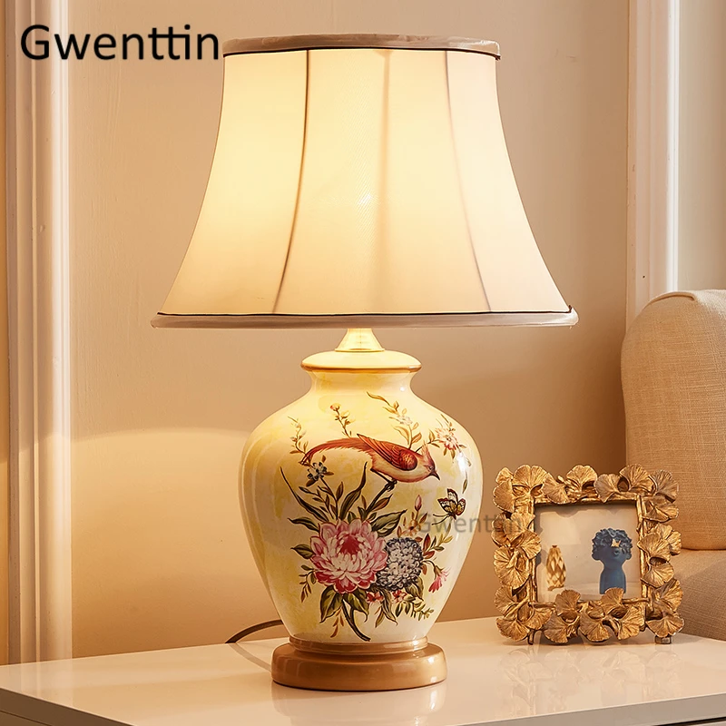 Modern Ceramic Table Lamps Nordic Fabric Led Stand Desk Light Fixtures for Bedroom Bedside Lamp Home Loft Decor Luminaire E27 Modern Ceramic Table Lamps Nordic Fabric Led Stand Desk Light Fixtures for Bedroom Bedside Lamp Home Loft Decor Luminaire E27
