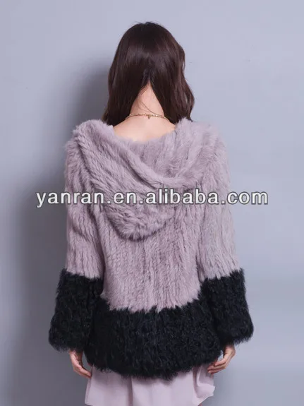 Cheap To start the new Japanese furs Rabbit fur splicing lambs wool wholesale ms encryption braid hat fur coat 1