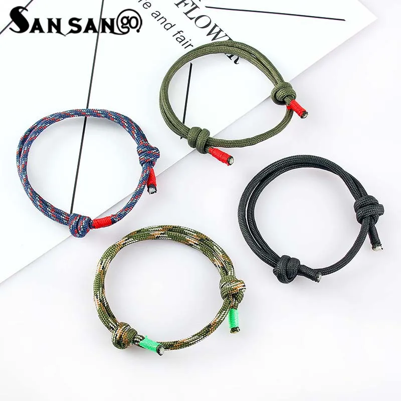 4 шт., смешанные цвета, Простой Шарм, Парусная веревка, браслет-цепочка, минималистичный Регулируемый веревочный браслет для женщин и мужчин, ювелирное изделие, подарок