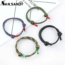 4 шт., смешанные цвета, Простой Шарм, Парусная веревка, браслет-цепочка, минималистичный Регулируемый веревочный браслет для женщин и мужчин, ювелирное изделие, подарок