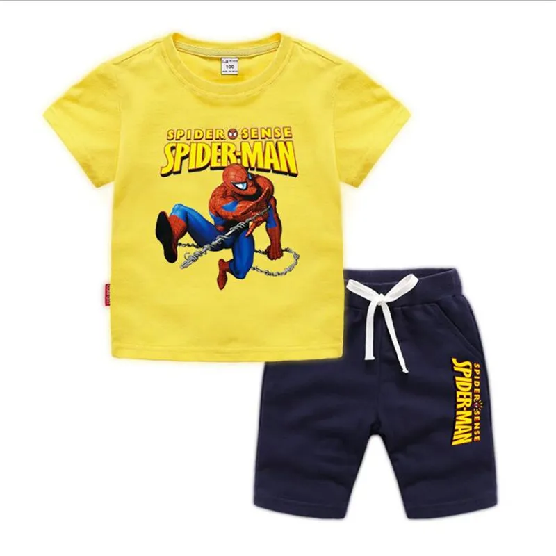 

Hot Sale baby Boys Clothing Superman Children Summer Boys Clothes Cartoon Kids Girl Clothing Set Casual Suit T-shit+Pants Cotton
