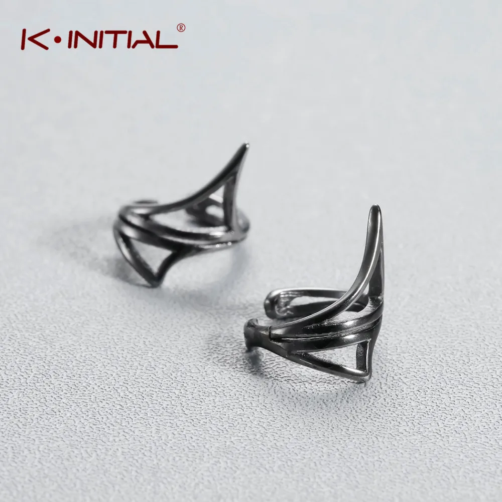 Kinitial шикарные черные серьги клипсы модные панк искусственный пирсинг для тела