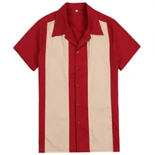 Повседневные рубашки с коротким рукавом Красного цвета Интернет-магазин Великобритании рок-н-ролл Дизайнерские пуговицы вечерние клубная одежда для мужчин