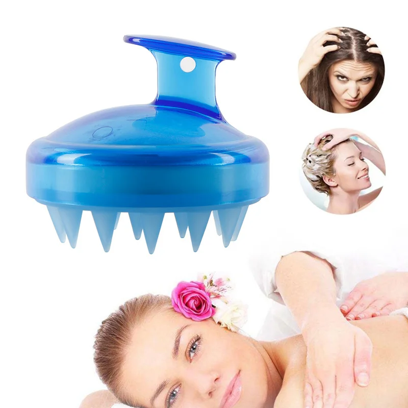 

Spa Hair Brush Silicone Shampoo Wide Tooth Comb Hair Washing Comb Scalp Massage Slimming Soft Brush Head Body Massage1Pcs