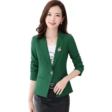 Новинка, весенне-осенние женские приталенные офисные костюмы, женские повседневные Пиджаки больших размеров с длинным рукавом на одной пуговице, пиджаки L1535