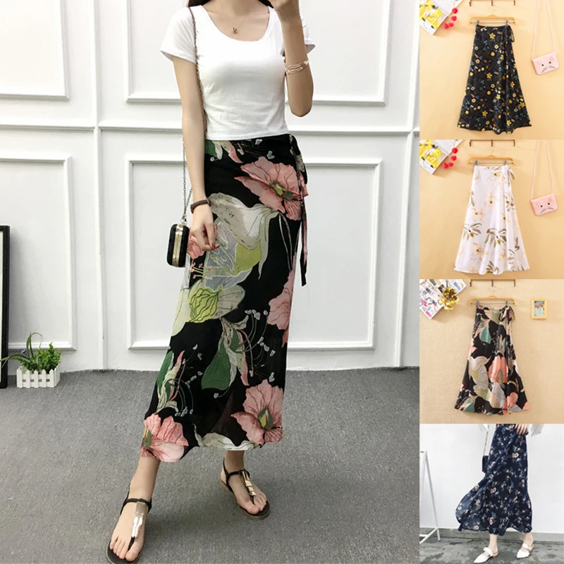 Skirts Beach Dress Fashion Beautiful Floral Skirt Women Skirts Sexy Skirt High Waist Chiffon Summer Slim Skirts Beach Dress Fashion Beautiful Floral Skirt Women Skirts Sexy Skirt High Waist Chiffon Summer Slim
