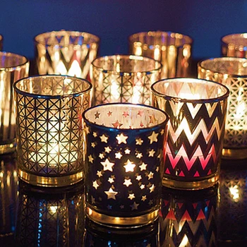 

Modern Glass Tea Light Holder Candle Votive Candlestick Wedding Decoration