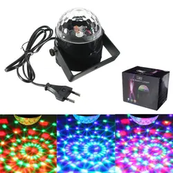 Мини RGB LED партии Дискотека DJ свет хрустальный магический шар эффект освещения сцены Черный прозрачной крышкой