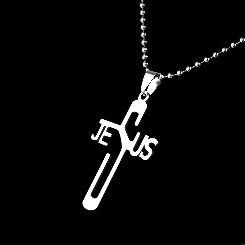 1 шт. ожерелья и подвески из нержавеющей стали с изображением Иисуса серебряный