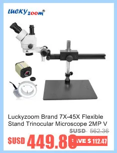 Lucky Zoom Brand 3.5X-90X STL8 single boom guide stand Stereo Zoom trinocular Microscope 14MP Camera 144pcs LED Ring Light