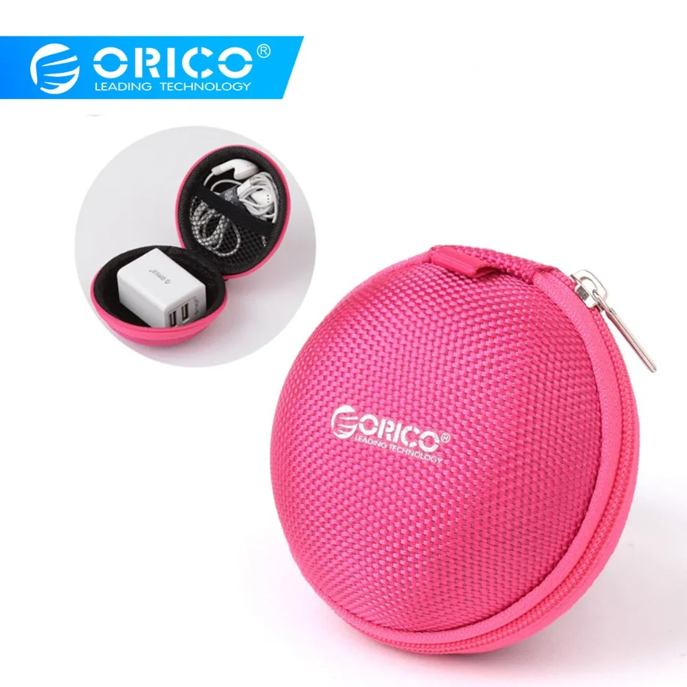 

ORICO Portable Case for Headphones Case Mini Zippered Round Storage Hard Bag Headset Box for Earphone Case SD TF Cards Earphone