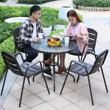 Outdoor table and chair patio combination outdoor leisure simple garden outside balcony small coffee table open air five-piece
