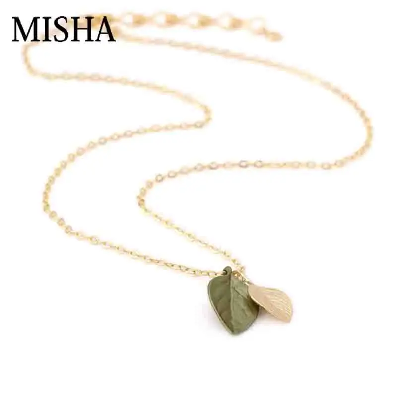 

MISHA Hot Luxury Jewelry Sets Charm Ladies Fine Shinning Gold leaf Pendant Jewelry Gift Necklace Dangle/Hoop Earring Sets 02563
