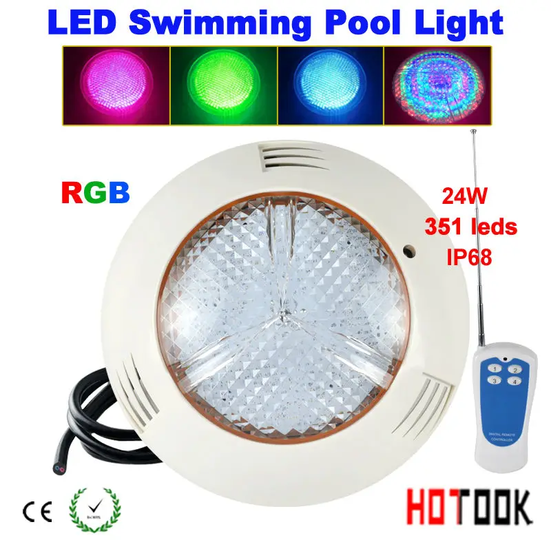 

12V LED Underwater light 24w RGB Swimming Pool IP68 Waterproof 351leds Outdoor Lighting Floodlight CE RoHS
