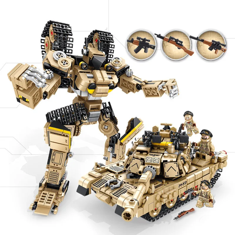 

NEW 2019 Military Army World War II SWAT Soldiers Robot Tank Vehicle Building Blocks Bricks Kids Toys Compatible With Logoings