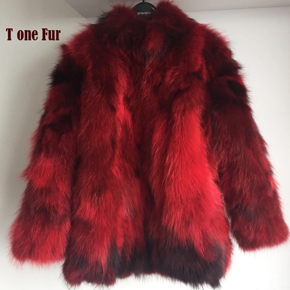 

2019 Winter New Arrival Full Sleeve Casual Factory Customize Plus Size Genuine Raccoon Fur Coat Real Fur Outwear KSR164