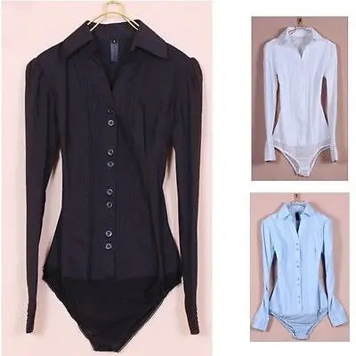 women's button down shirt bodysuit