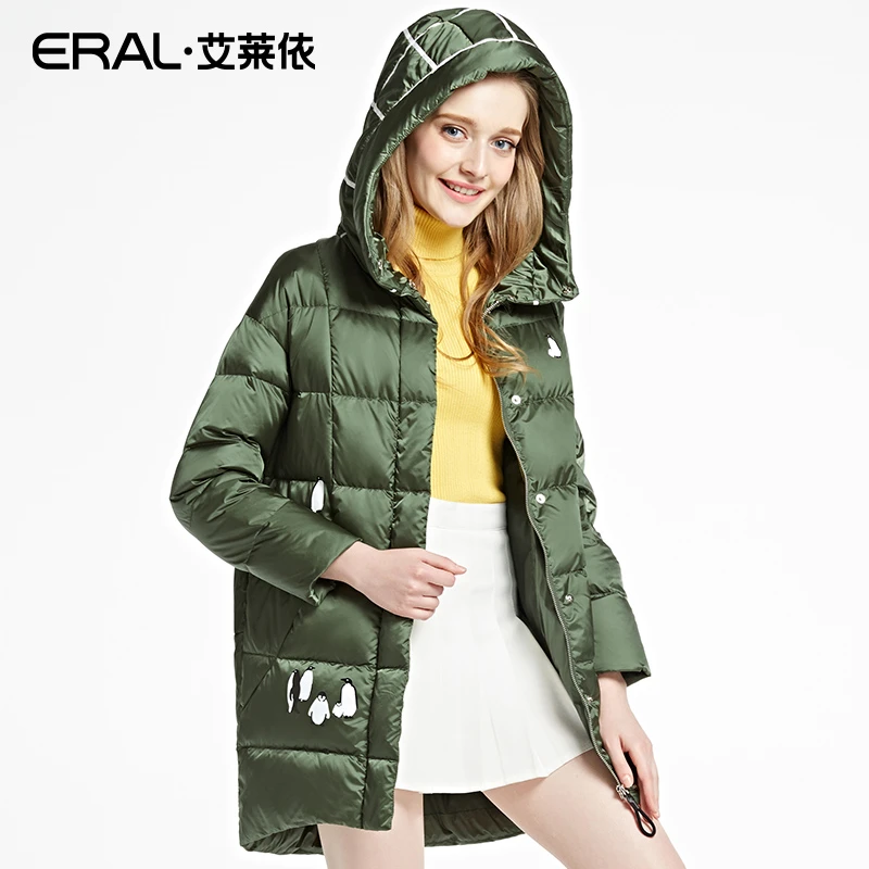 Eral mujer Invierno 2016 Nueva Abrigos de capa medio largo del espesamiento patrón pingüino Abrigos de plumas chaqueta eral16053 tag|coat hookcoat leopard - AliExpress