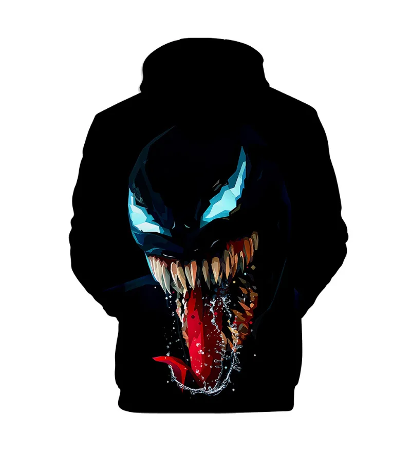 Comic Venom Hoodie Sweatshirts Men Superhero Anime Cool Black Autumn Winter Tops Plus Velvet Warm Hoody Couple Hip Hop Pullovers (5)