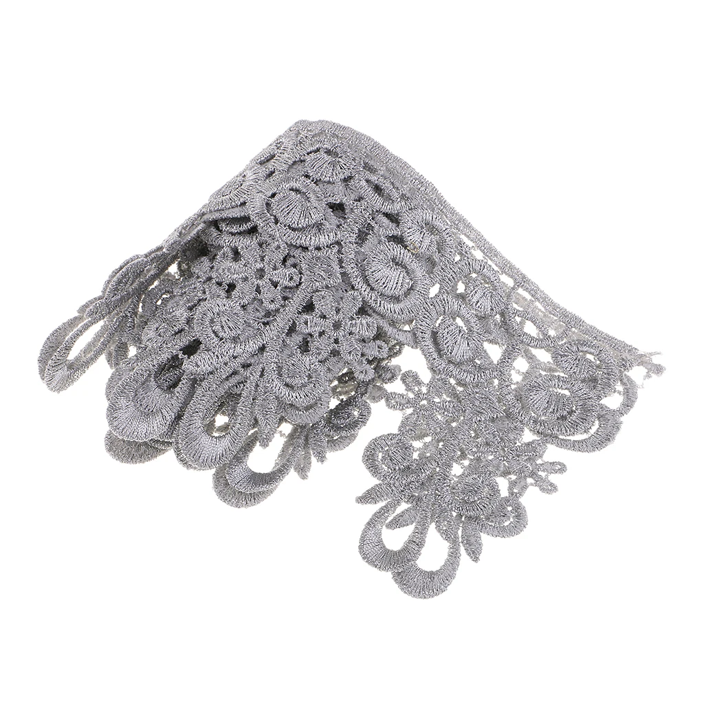 1 Yard Crown Metallic Embroidered Lace Trim Ribbon Wedding Appliques DIY Sewing Craft 