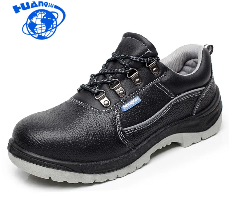 

HUANQIU Men Spring Fashion Plus Size Leather Steel Toe Caps Work Safety Shoes Non-slip Platform Tooling Boots ZLL204