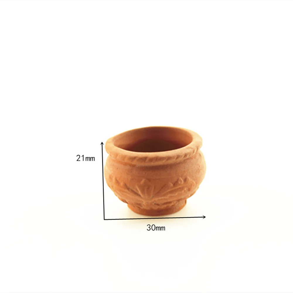 1Pcs 1/12 Dollhouse Miniature Accessories Mini Ceramic Flowerpot Simulation Furniture Vase for Doll House Decoration